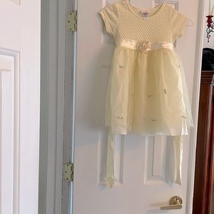 Dress, pastel yellow with small roses, easter, church, special occasion.